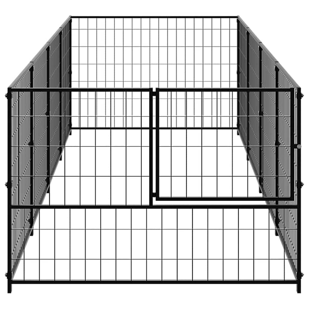 Perrera Acero 4 M² Negra_2