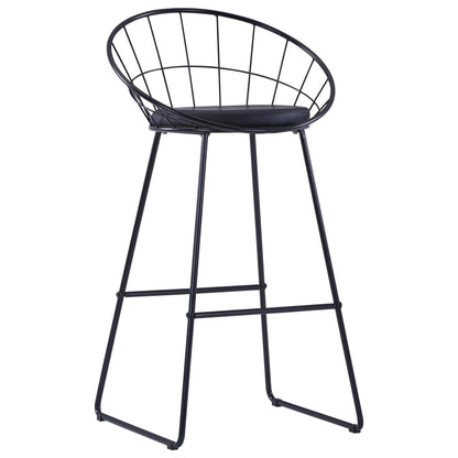 Taburete De Barra De Cocina 2 Unidades Cuero Sintético Negro_1