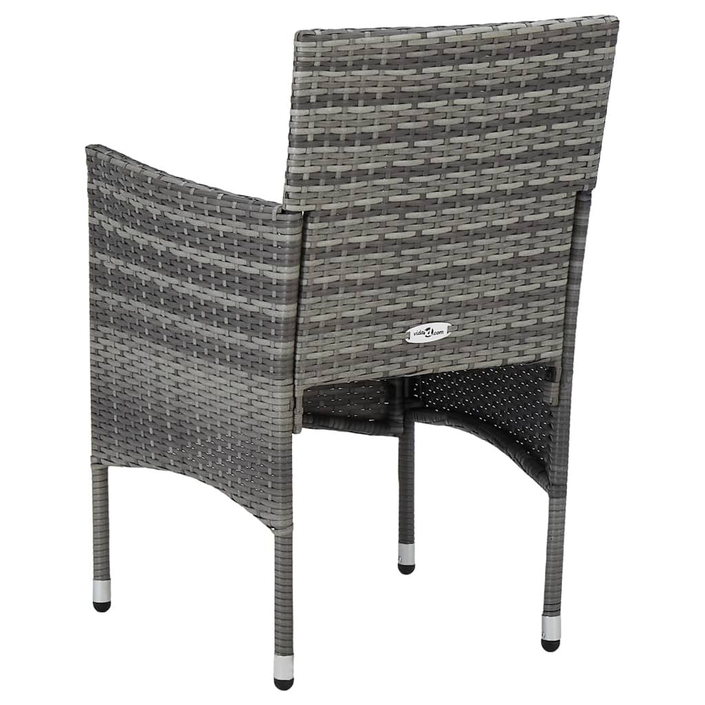 Vidaxl Sillas De Comedor Para Jardín 2 Unidades Ratán Sintético Gris_4