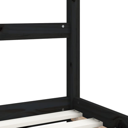 Estructura De Cama Para Niños Madera De Pino Negro 90x200 Cm / Vetonek_5