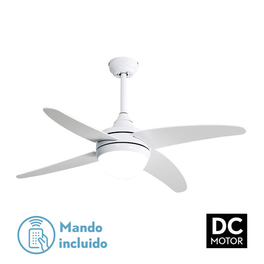 Ventilador 2xe27 Dc Klod Blanco 4 Asp.6 Vel.117d  C/remoto Y Temporizador_0