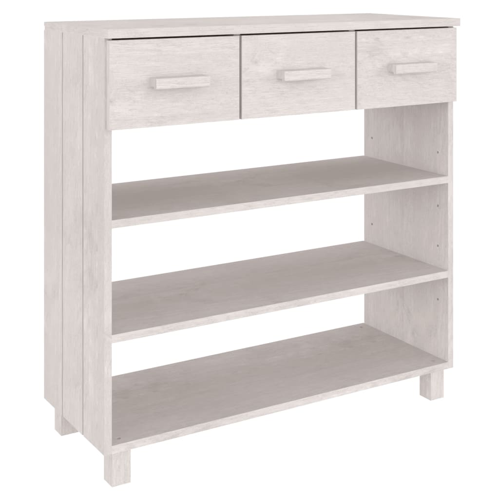 Mesa Consola Hamar Madera Maciza De Pino Blanco 90x35x90 Cm_0