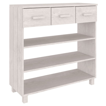 Mesa Consola Hamar Madera Maciza De Pino Blanco 90x35x90 Cm_0
