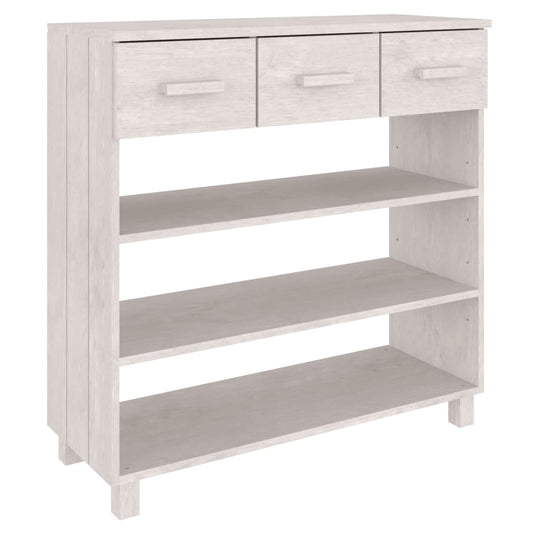 Mesa Consola Hamar Madera Maciza De Pino Blanco 90x35x90 Cm_0