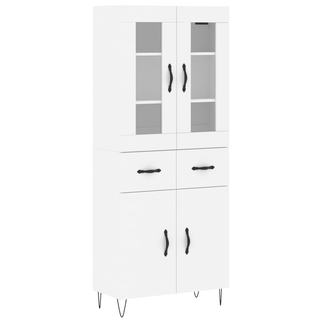 Aparador Alto Madera Contrachapada Blanco 69,5x34x180 Cm_1