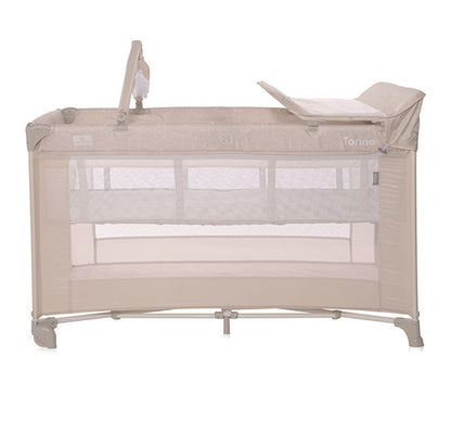 Cuna De Viaje Con Cambiador Torino Plus (2 Niveles) Fog Striped_1