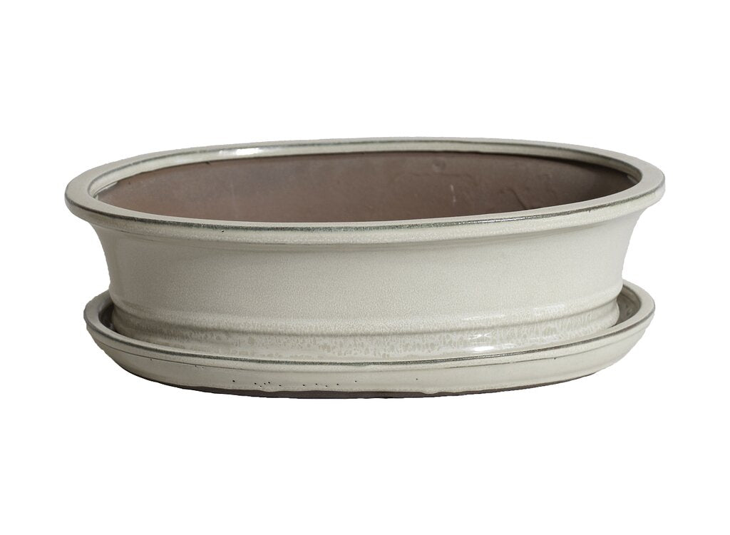 Tiesto Oval Crema Con Plato 31x25x9cm_0