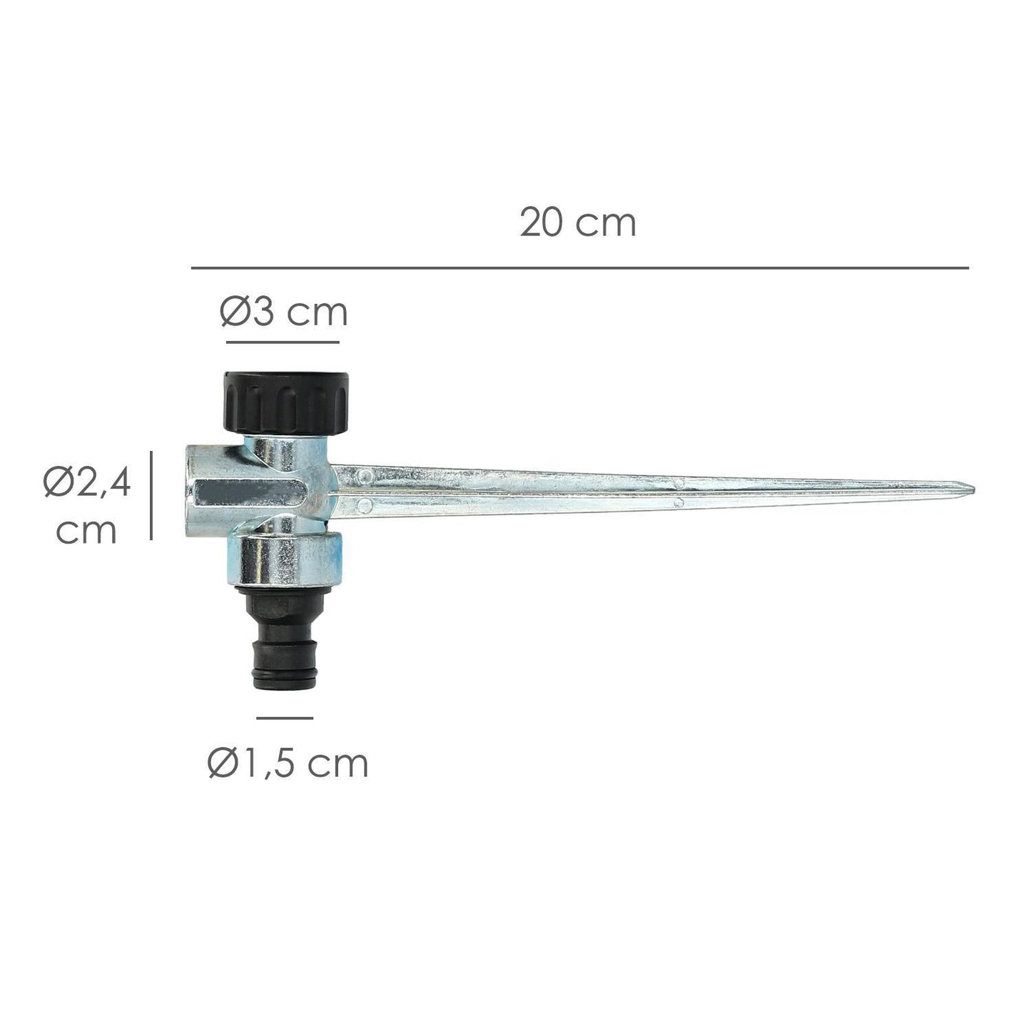 Pincho Para Aspersor Metalico Saturnia Con Racord Manguera_1