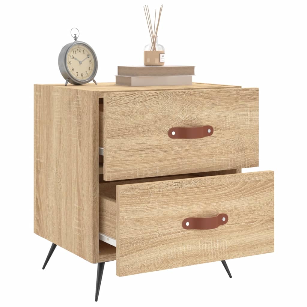Mesita Noche 2 Uds Madera Ingeniería Roble Sonoma 40x35x47,5 Cm_1