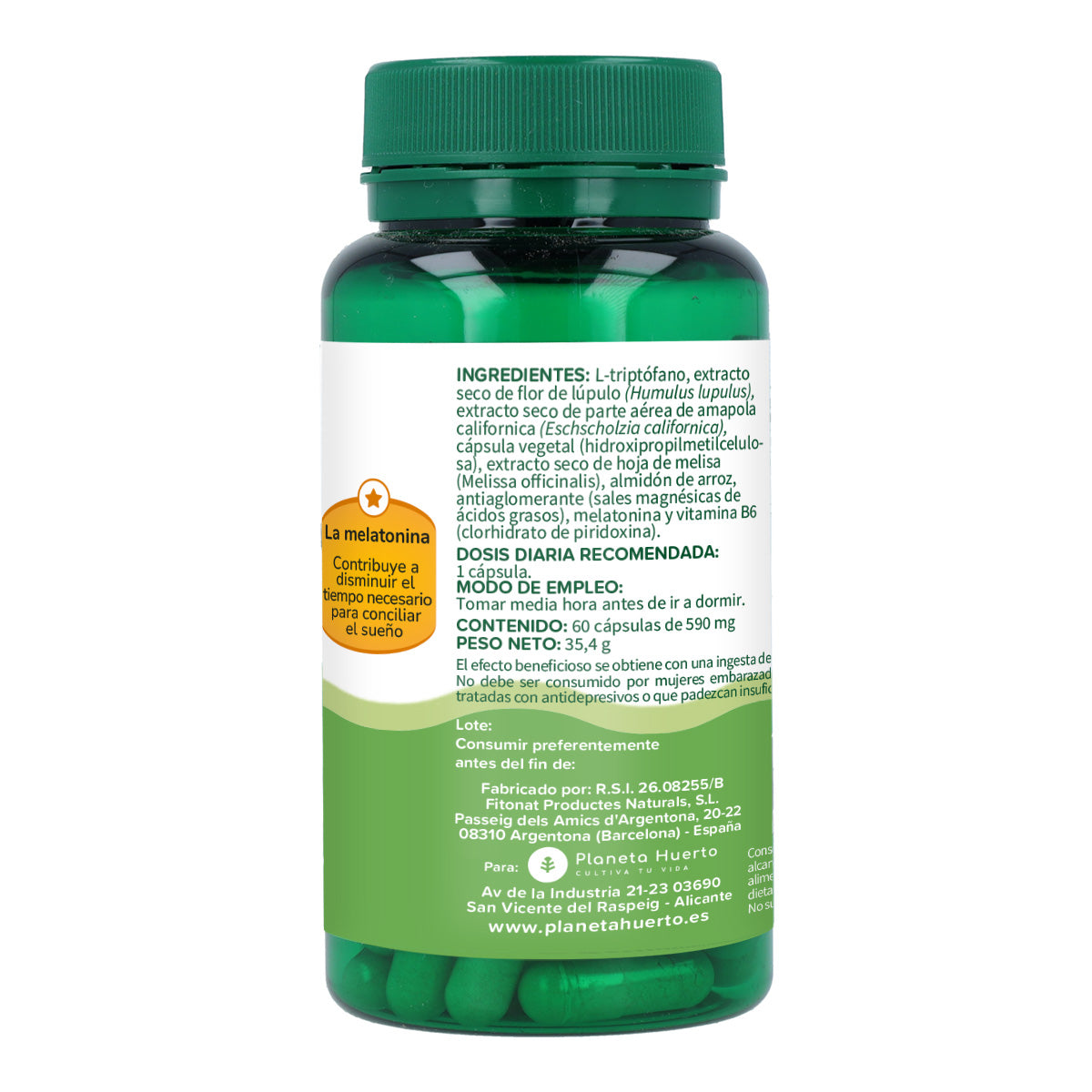 Melatonina complex Planeta Huerto 60 cápsulas