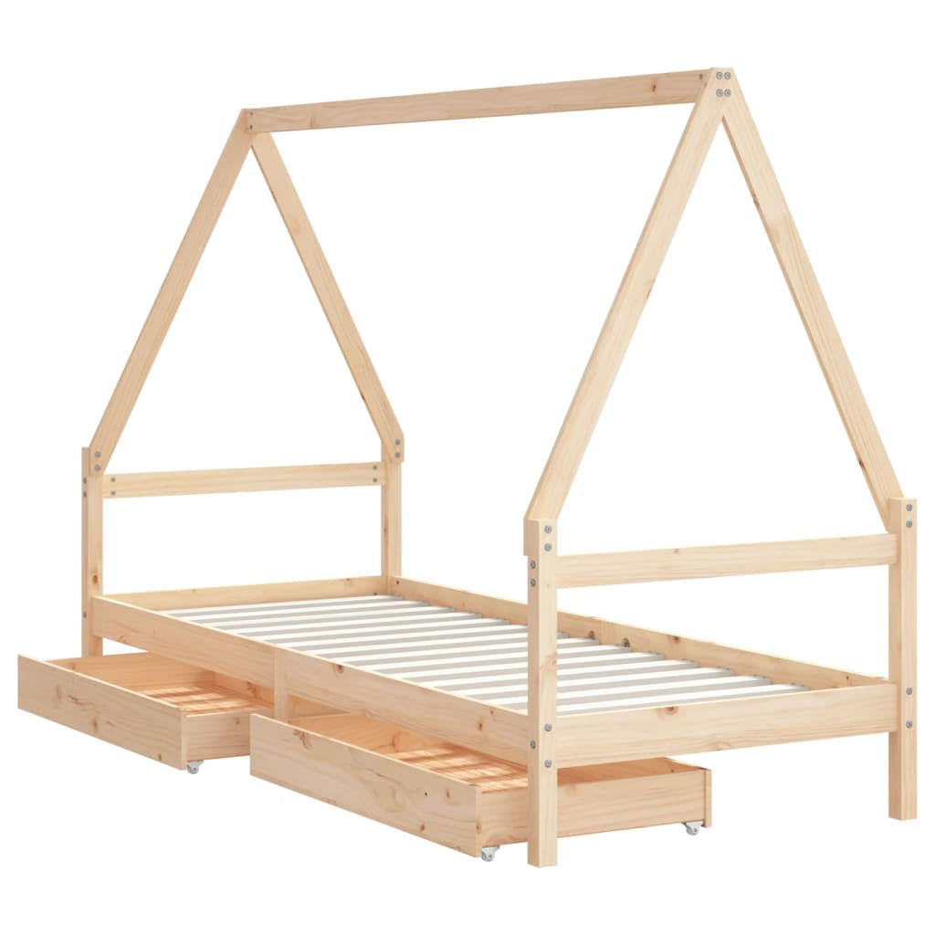 Vidaxl Estructura De Cama Para Niños Con Cajones Madera Pino 90x200 Cm_3