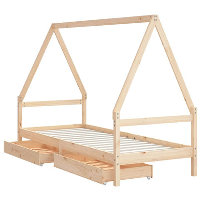 Vidaxl Estructura De Cama Para Niños Con Cajones Madera Pino 90x200 Cm_3