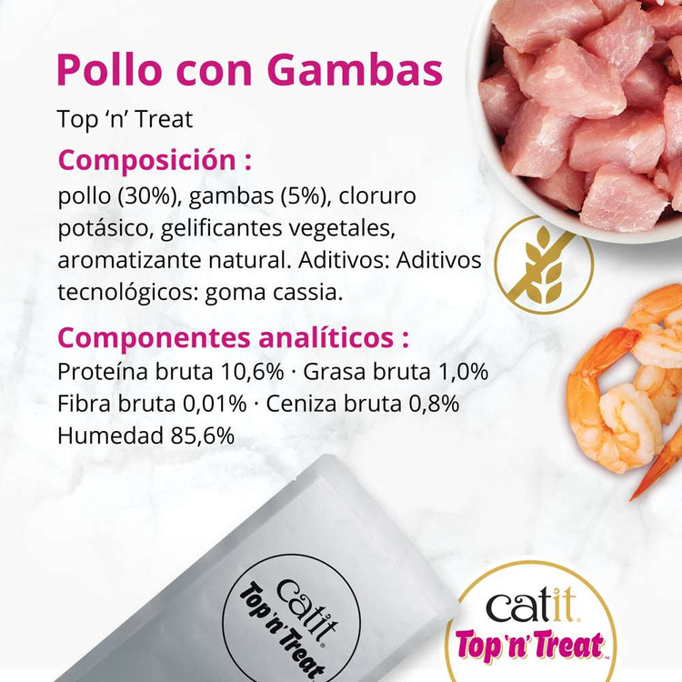 Catit Top 'N' Treat Pollo y Gambas 3x60g