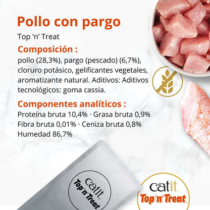 Catit Top 'N Treat, Pollo y Pargo, 3x60g