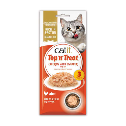 Catit Top 'N Treat, Pollo y Pargo, 3x60g