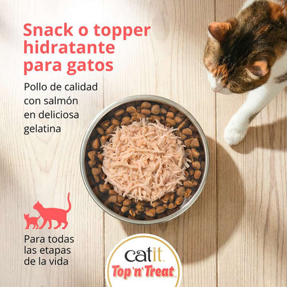 Catit Top 'N Treat, Pollo y Salmón, 3x60g