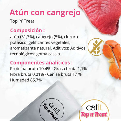 Catit Top 'N Treat, Atún y Cangrejo, 3x60g