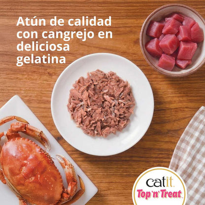 Catit Top 'N Treat, Atún y Cangrejo, 3x60g