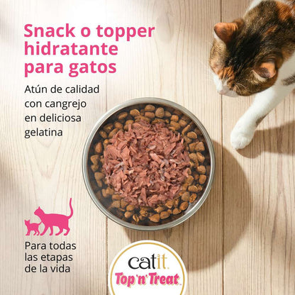 Catit Top 'N Treat, Atún y Cangrejo, 3x60g
