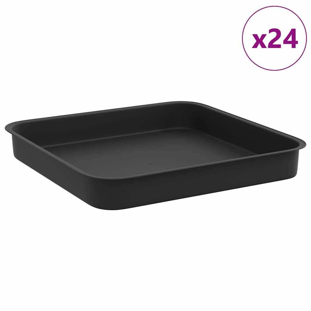 Bandeja Cuadrada Para Flores 24 Uds. Negro 15 X 15 X 2 Cm_0