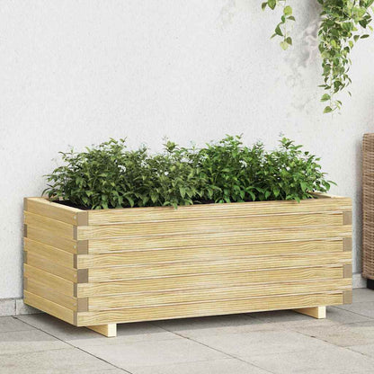 Arriate Elevado Rectangular Madera 100x50x40 Cm_0