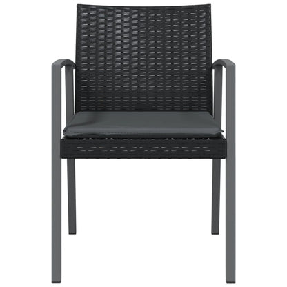Vidaxl Sillas Jardín Cojines 4 Uds Ratán Sintético Negro 56,5x57x83 Cm_3