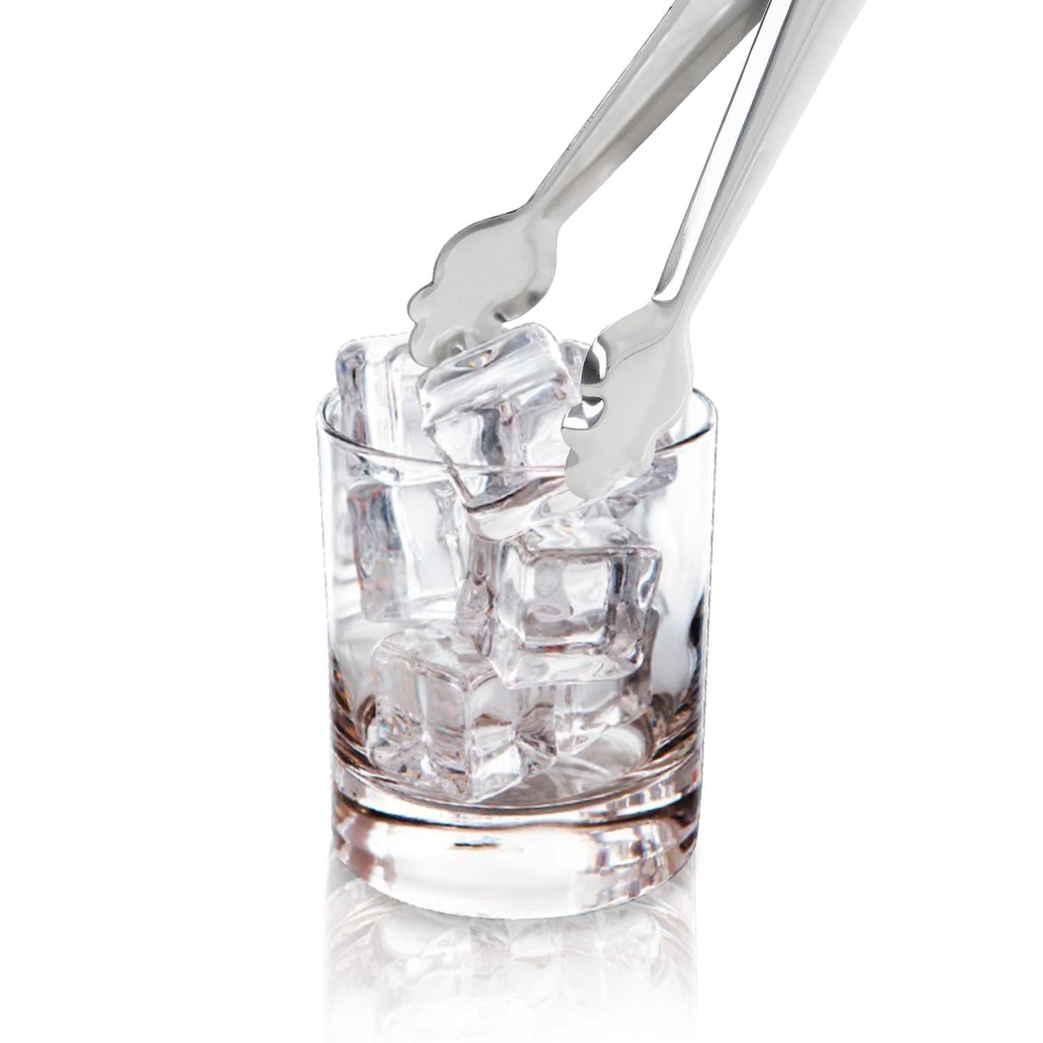 Pinzas Para Hielo De Acero Inoxidable Con Muelle De Apertura Automatica. Longitud 19 Cm.