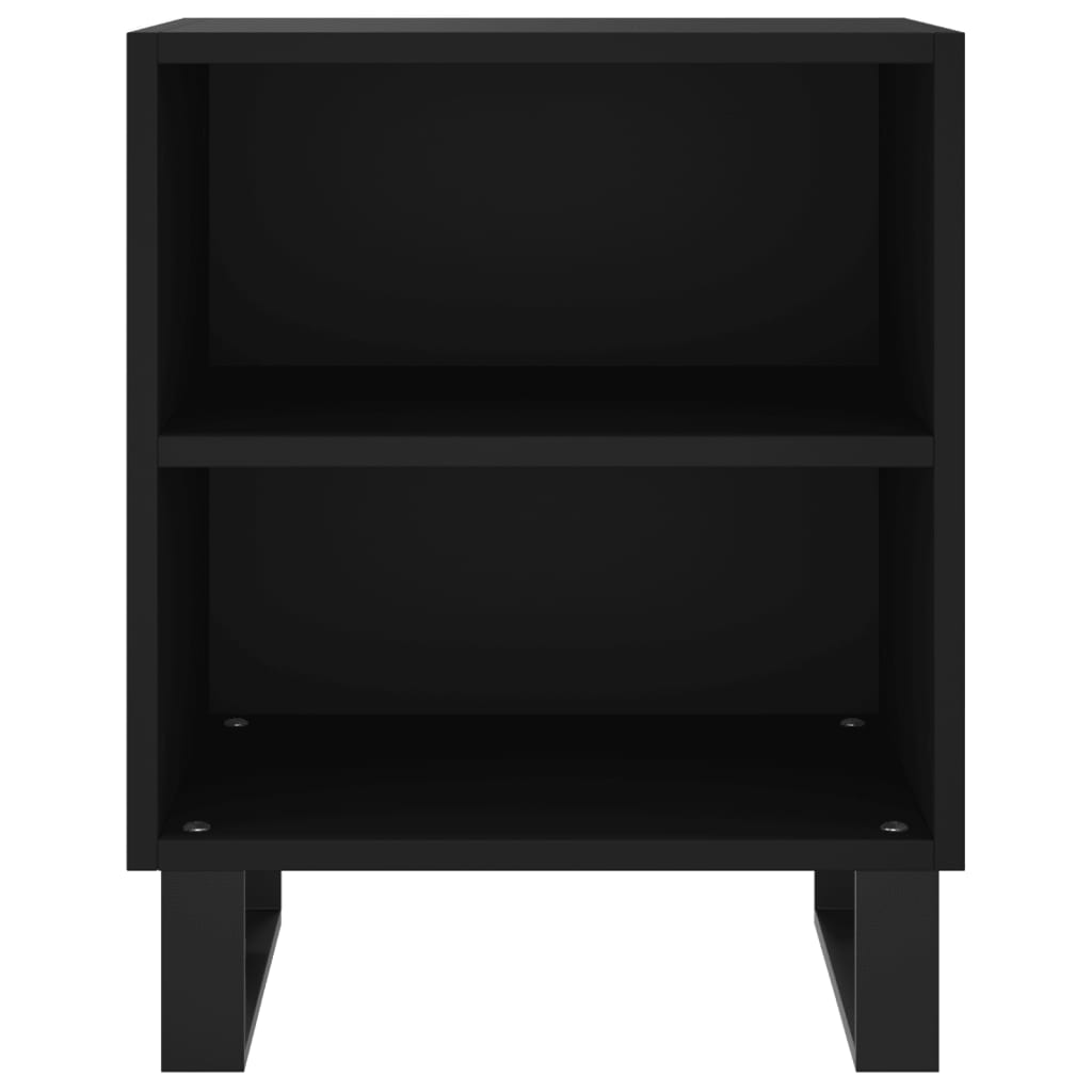 Mesita De Noche Madera De Ingeniería Negro 40x30x50 Cm_2