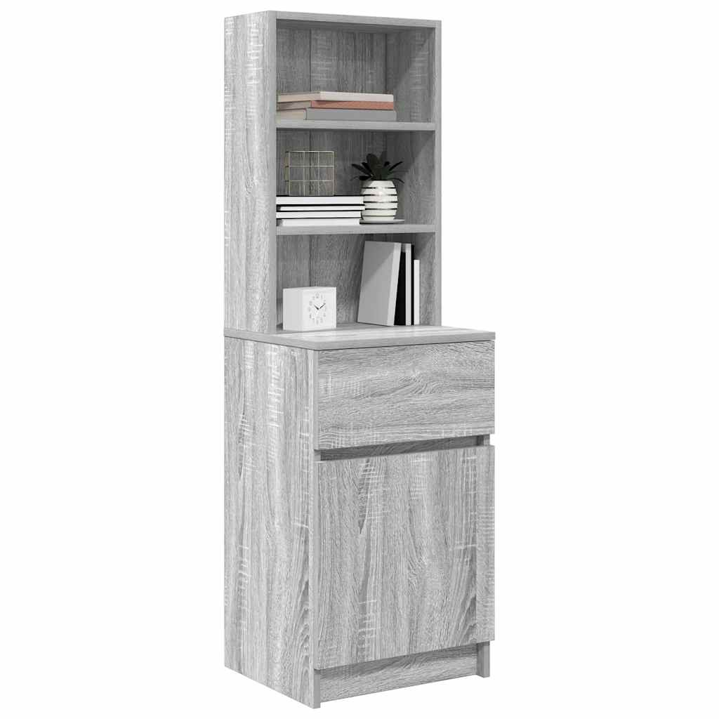 Mesilla De Noche Gris Sonoma 39x35x125 Cm Madera De Ingeniería_2
