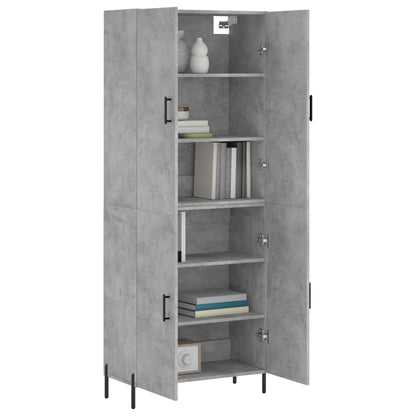Aparador Alto Madera Contrachapada Gris Hormigón 69,5x34x180 Cm_2