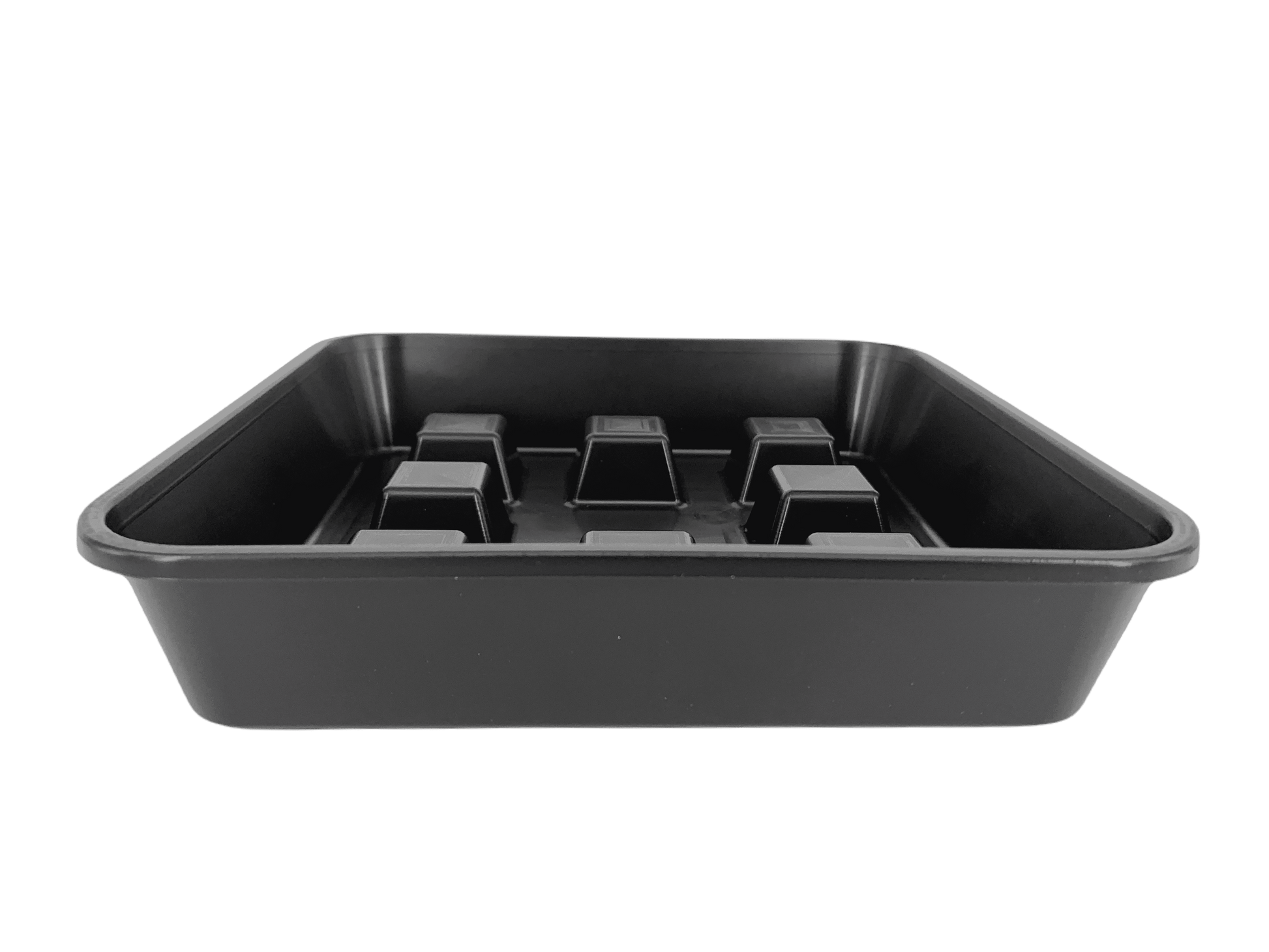 Plato Cuadrado De Plástico Resistente 19,7 X 19,7 X 4 Cm – Negro