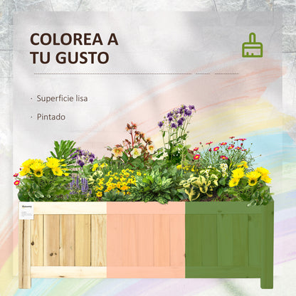 Outsunny Jardinera De Madera Plegable Con 4 Patas 70x30x25 Cm Natural_5