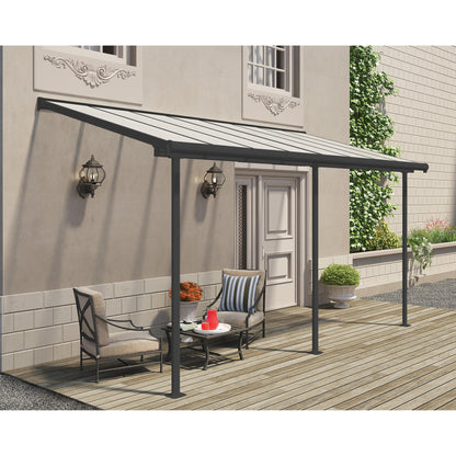 Pérgola adosada Sierra 224x447 cm gris