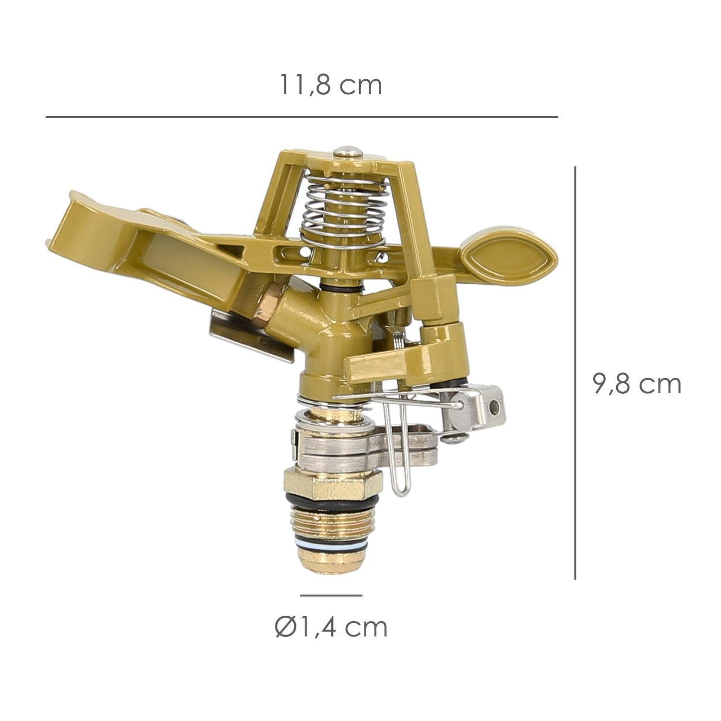 Aspersor Riego Regulable Metalico Sectorial Toma 1/2 Fabricado En Zinc, Riego De Jardines / Cesped_1