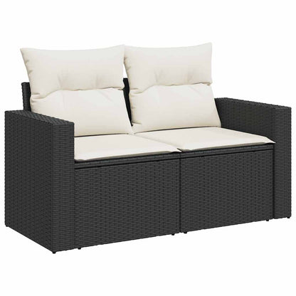 Set De Sofás De Jardín 7 Pzas Con Cojines Ratán Sintético Negro / Vetonek_0