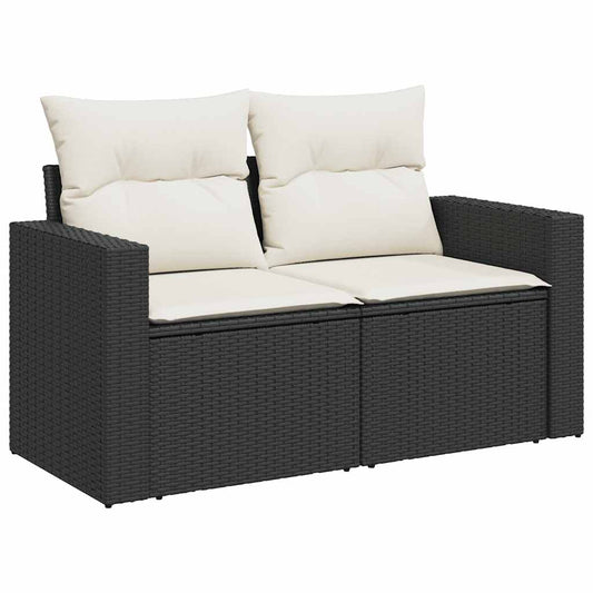 Set De Sofás De Jardín 7 Pzas Con Cojines Ratán Sintético Negro / Vetonek_0