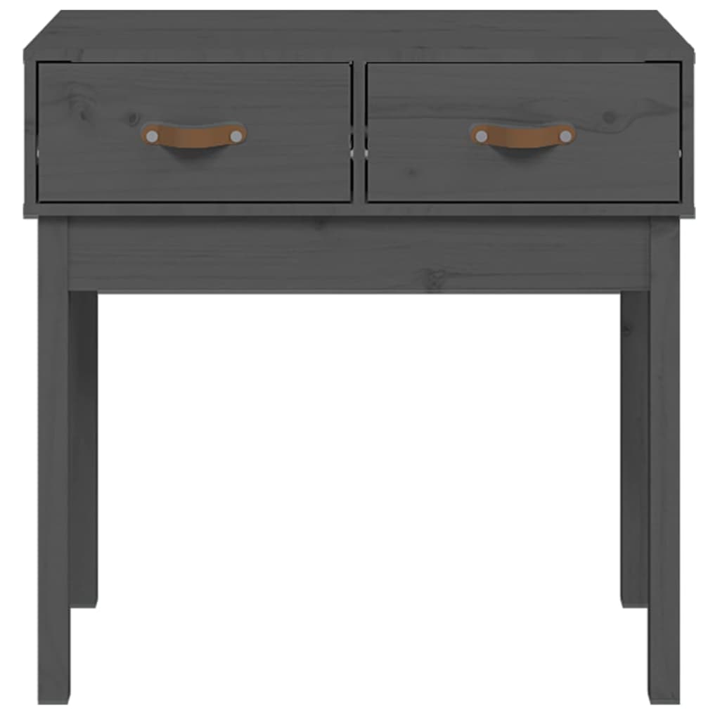 Mesa Consola De Madera Maciza De Pino Gris 76,5x40x75 Cm_1