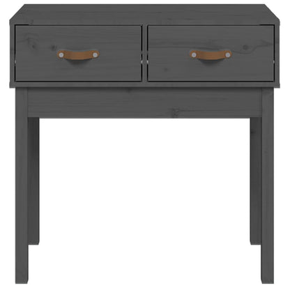 Mesa Consola De Madera Maciza De Pino Gris 76,5x40x75 Cm_1