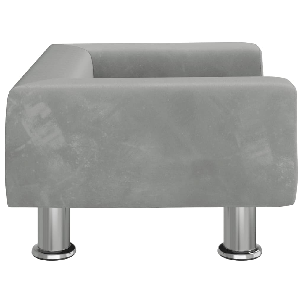 Cama Para Perros De Terciopelo Gris Claro 50x40x26,5 Cm / Vetonek_4