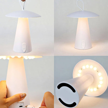 Well Home Lampara Sobremesa Recargable Blanca Ø15x17cm