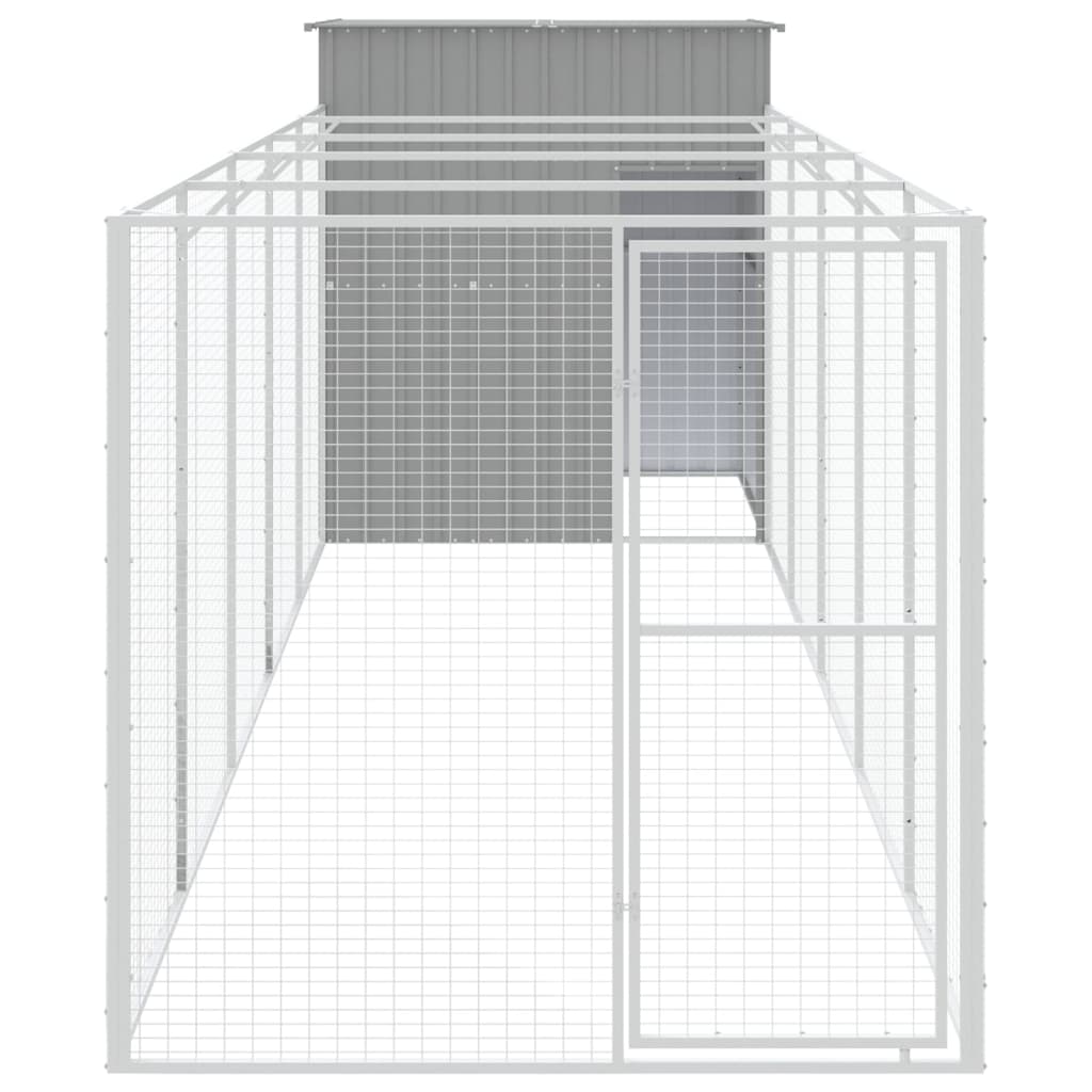 Caseta Perros Corral Acero Galvanizado Gris Claro 165x659x181cm_2
