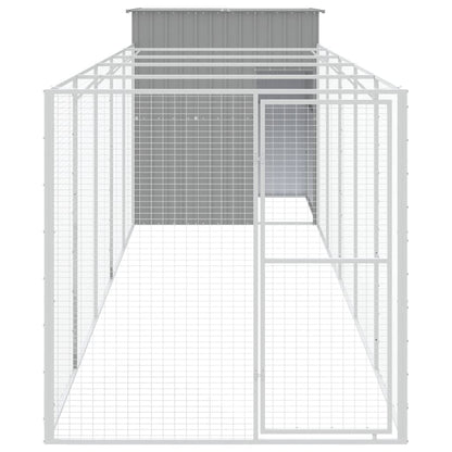 Caseta Perros Corral Acero Galvanizado Gris Claro 165x659x181cm_2