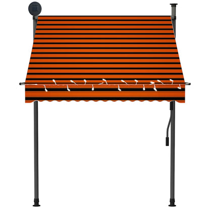 Toldo Manual Retráctil Con Led Naranja Y Marrón 150 Cm_3