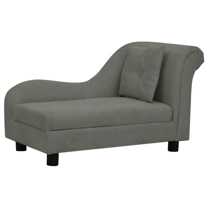 Vidaxl Sofá Para Perros Con Almohada Gris Oscuro Felpa 83x44x44 Cm_0
