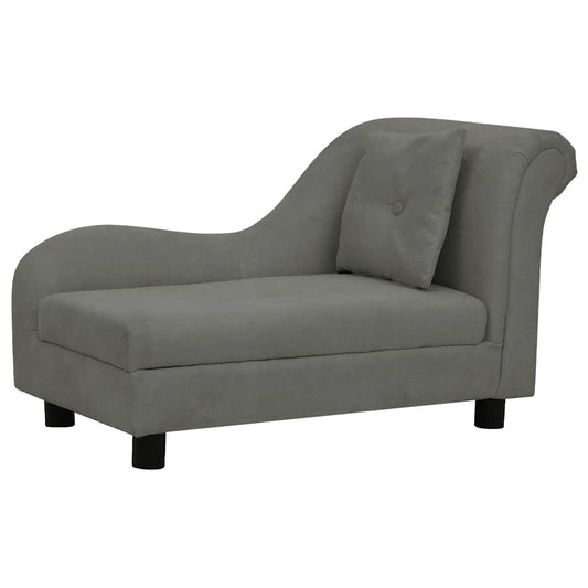 Vidaxl Sofá Para Perros Con Almohada Gris Oscuro Felpa 83x44x44 Cm_0