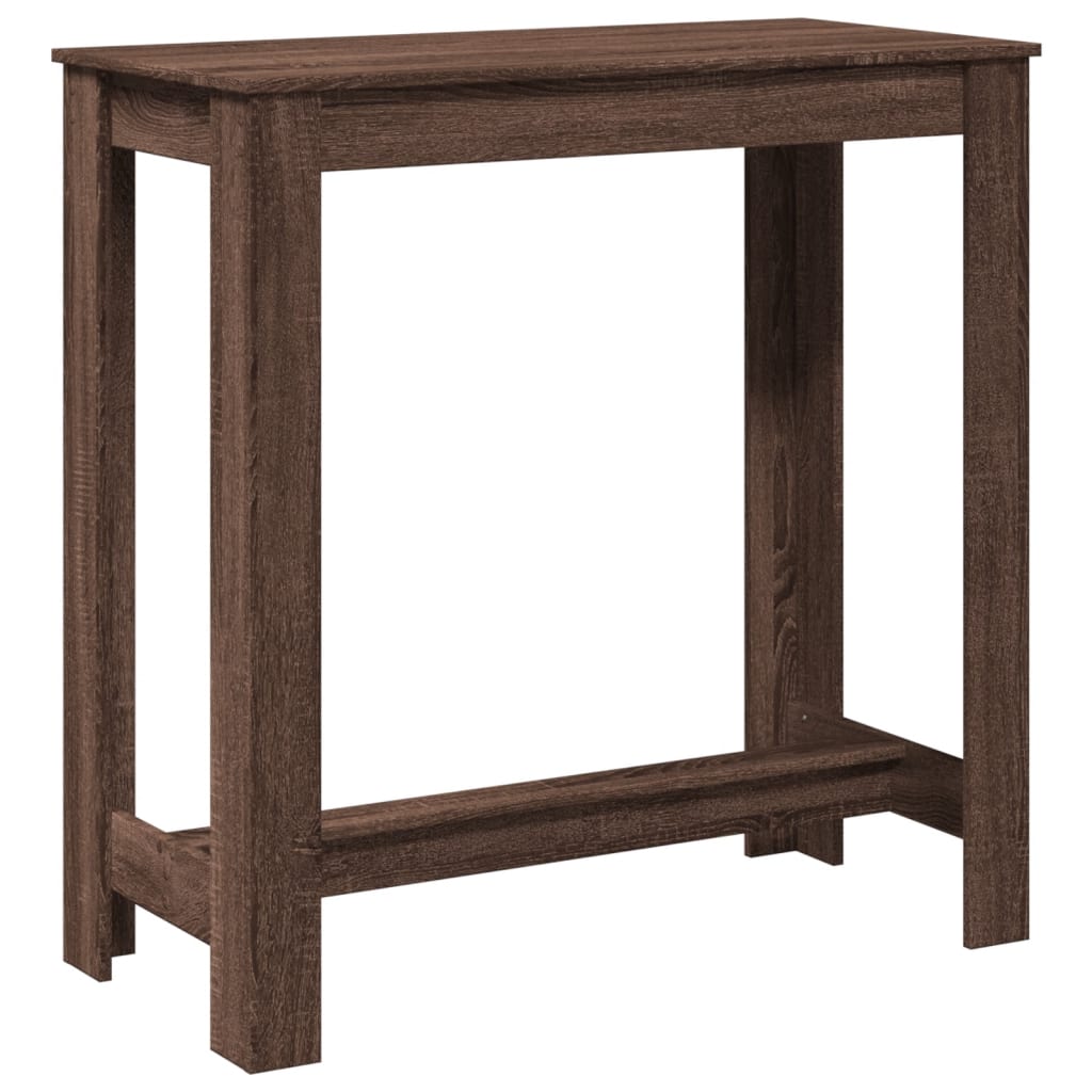 Mesa Alta De Bar Madera Ingeniería Marrón Roble 102x50x103,5 Cm_0