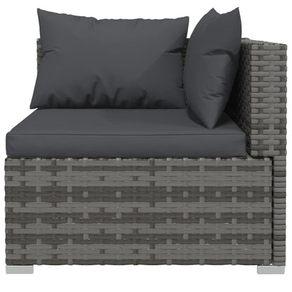Vidaxl Set De Muebles De Jardín 3 Pzas Y Cojines Ratán Sintético Gris_5