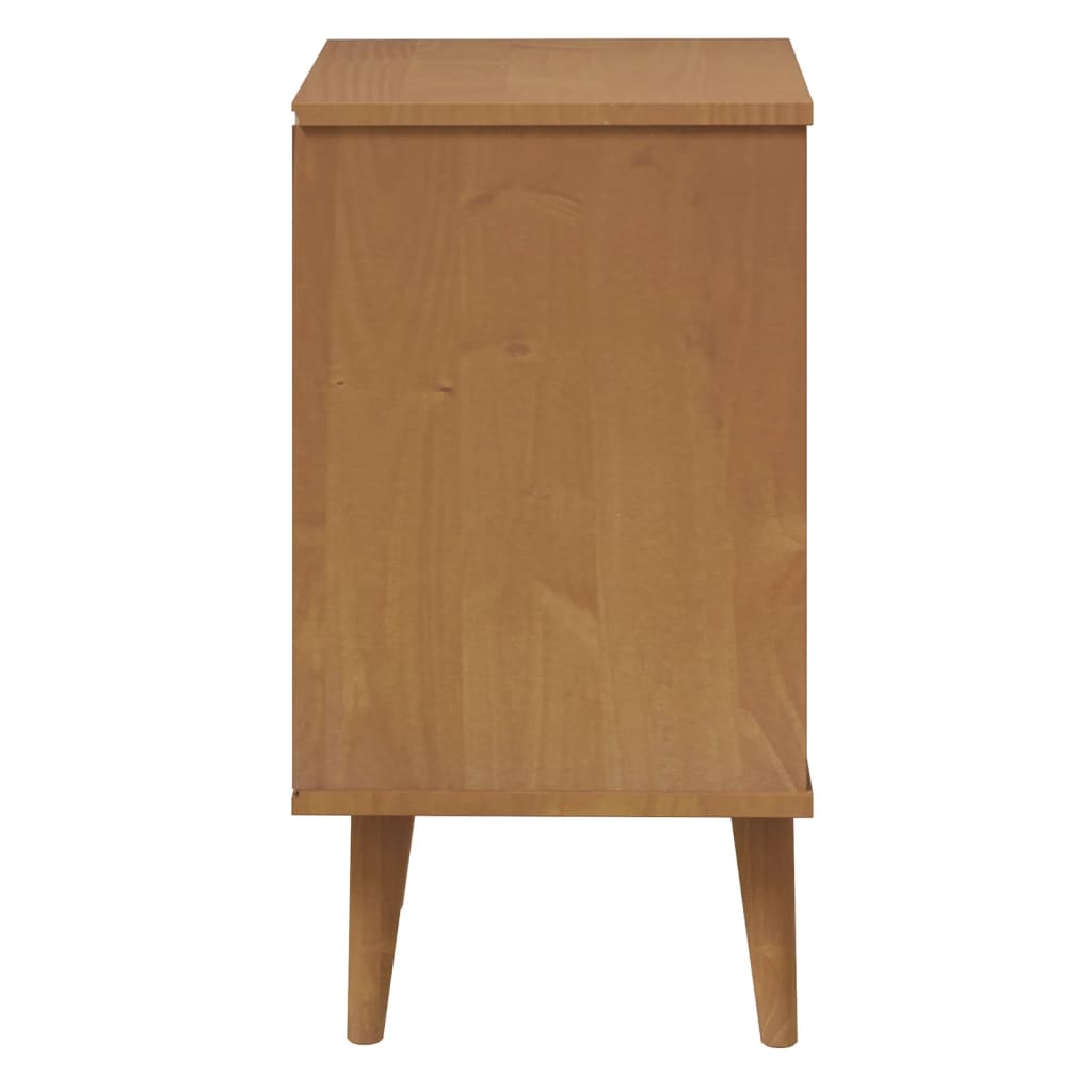 Mesita De Noche Molde Madera Maciza De Pino Marrón 40x35x65 Cm_4