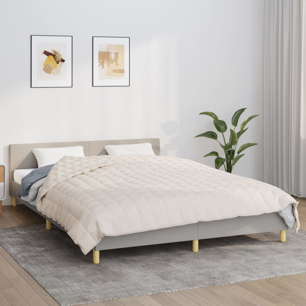 Vidaxl Manta Con Peso Tela Color Crema Claro 200x220 Cm 9 Kg_1