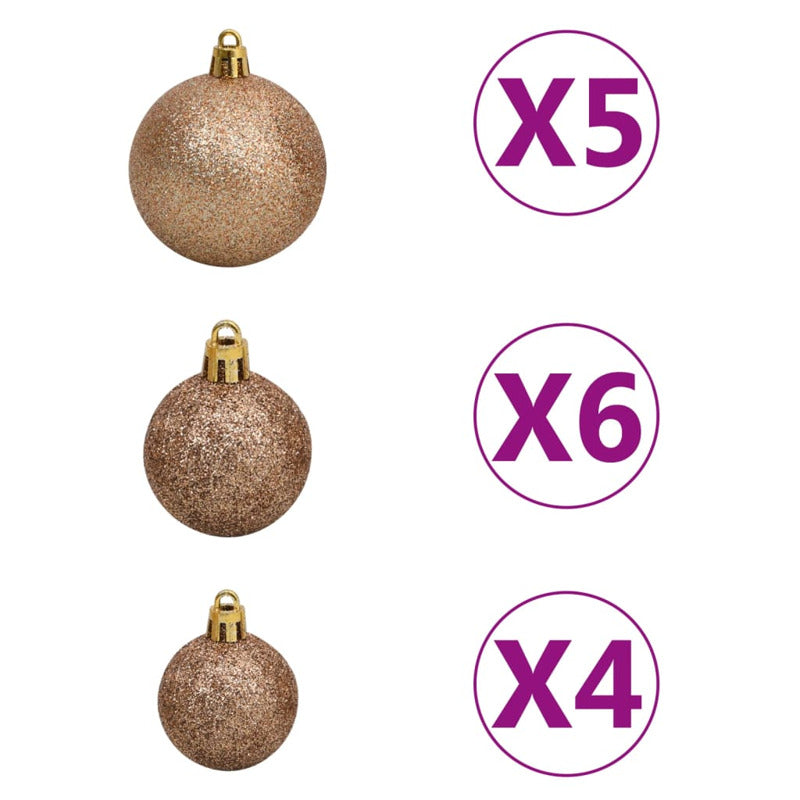 Vidaxl Árbol De Navidad Artificial Invertido Con Leds Y Bolas 150 Cm_5